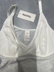 Nebility bodysuit for women Short Sleeve V-Neck Casual Stretchy Basic T Vest