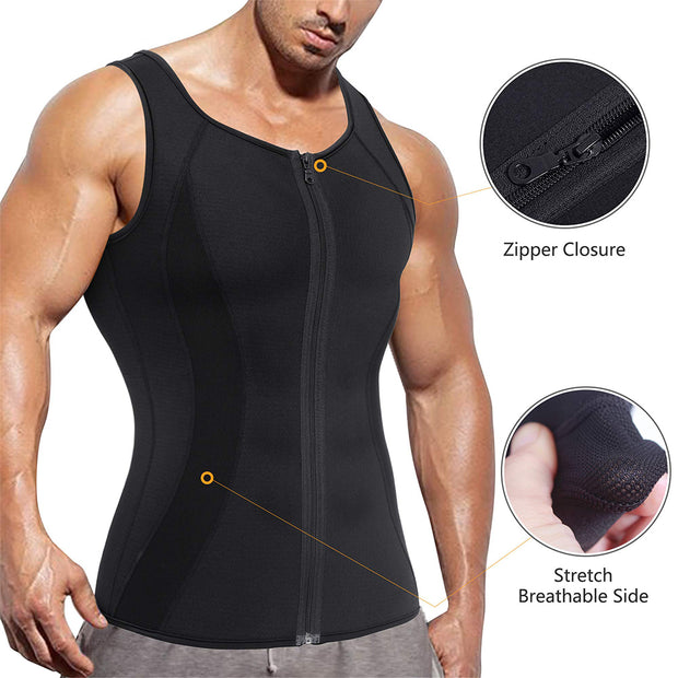 Junlan Hot Sauna Closure Zipper Vest