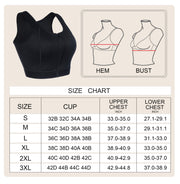 High Impact Workout Sports Support Bra Full Cup Top Vest with Front-Zipper Wirefree for Women Fitness